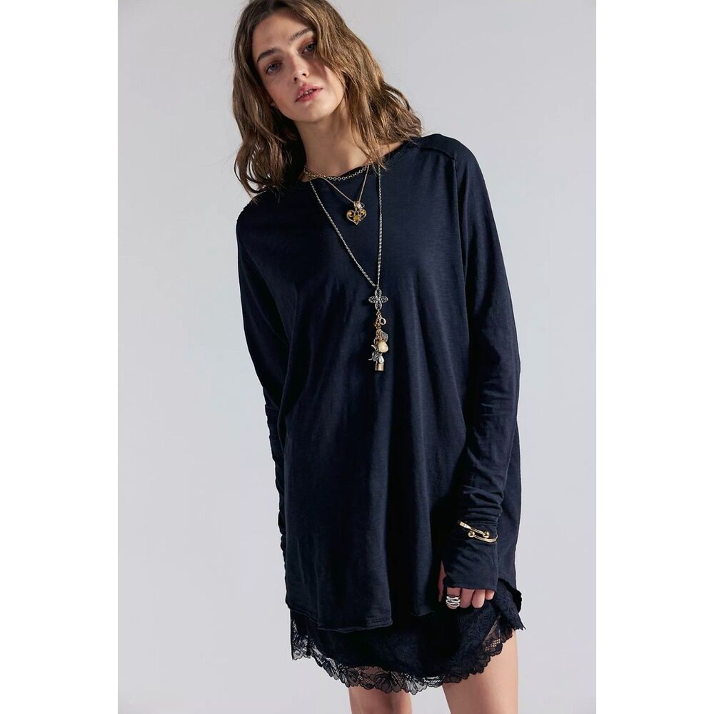NWT - WE THE FREE Arden Tee, Washed Black, Sz S